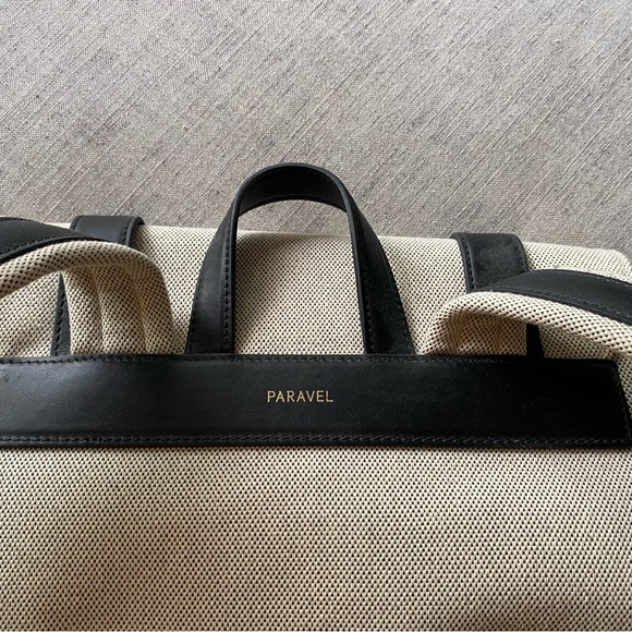 Paravel Upland leather-trimmed canvas Backpack in Domino Black - Picture 11 of 12